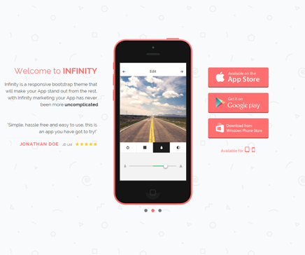 infinity free landing bootstrap template