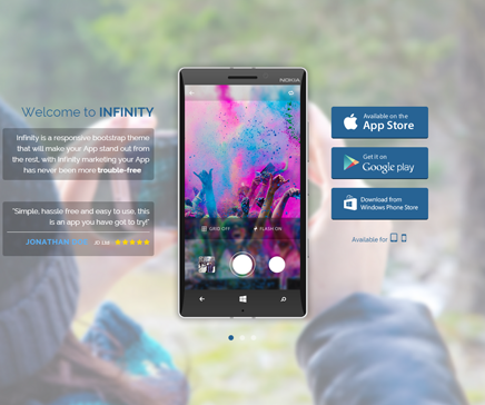 infinity free landing bootstrap template