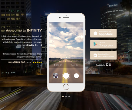 infinity free landing bootstrap template