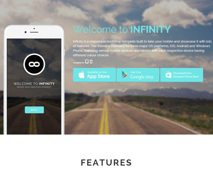 Infinity - Cover - Mobile App HTML5 Template